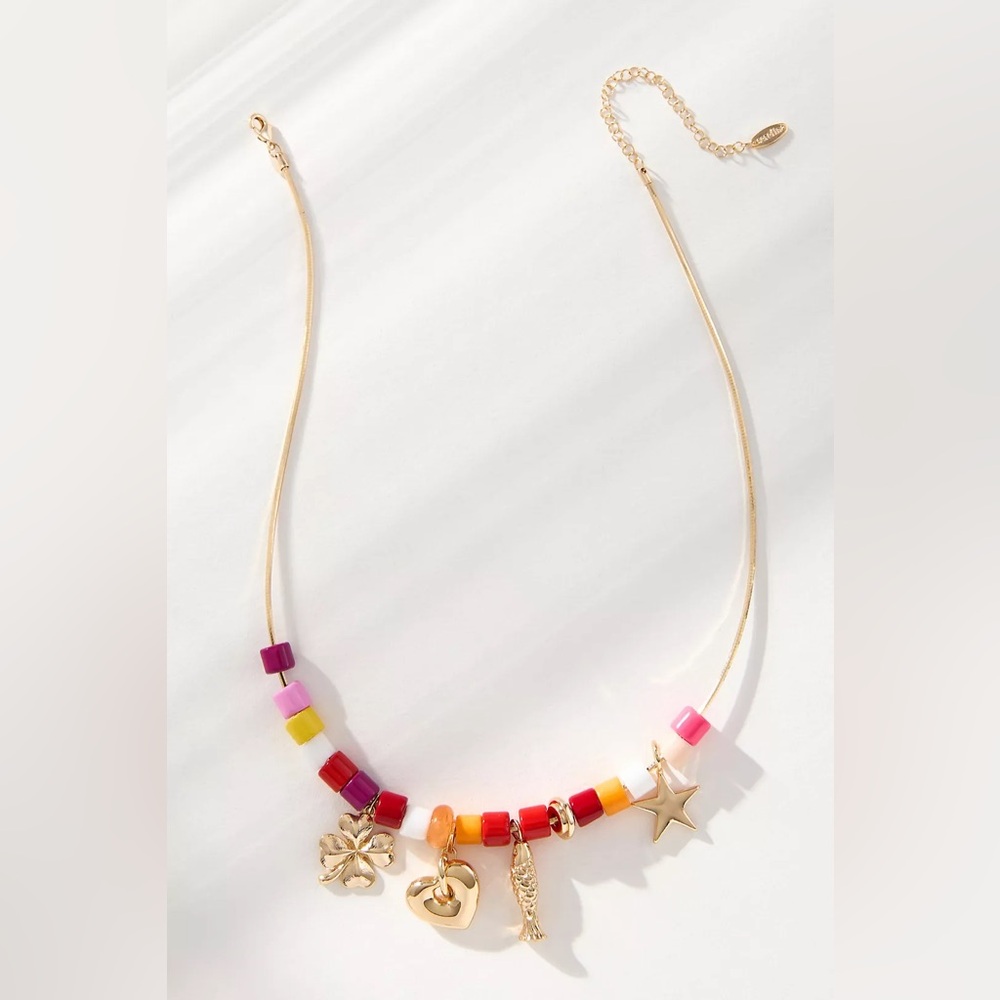 Anthropologie Beaded Charm Necklace